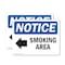 Signmission Smoking Area (Left Arrow), 10 in W x Rectangle, Plastic OS-2PACK-NS-P-710-L-18352 - alternate 1